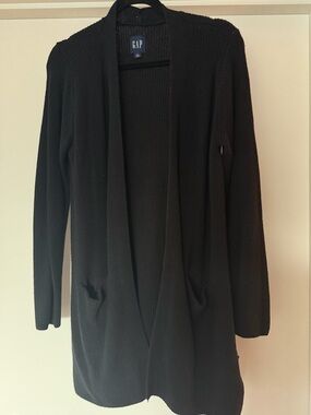 GAP Women's Black Open-Front Cardigan Sweater - Medium